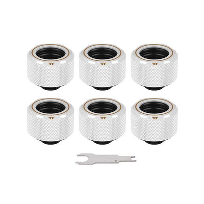 Pacific C-PRO G1/4 PETG Tube 16mm OD Compression – White (6-Pack Fittings)