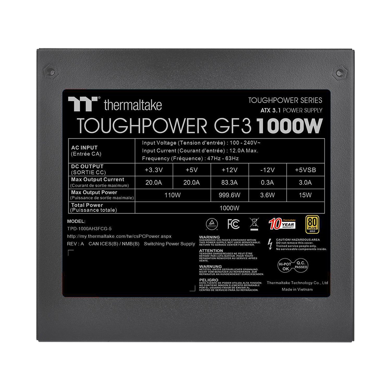 Toughpower GF3 1000W Gold (2026 Version) – Thermaltake USA