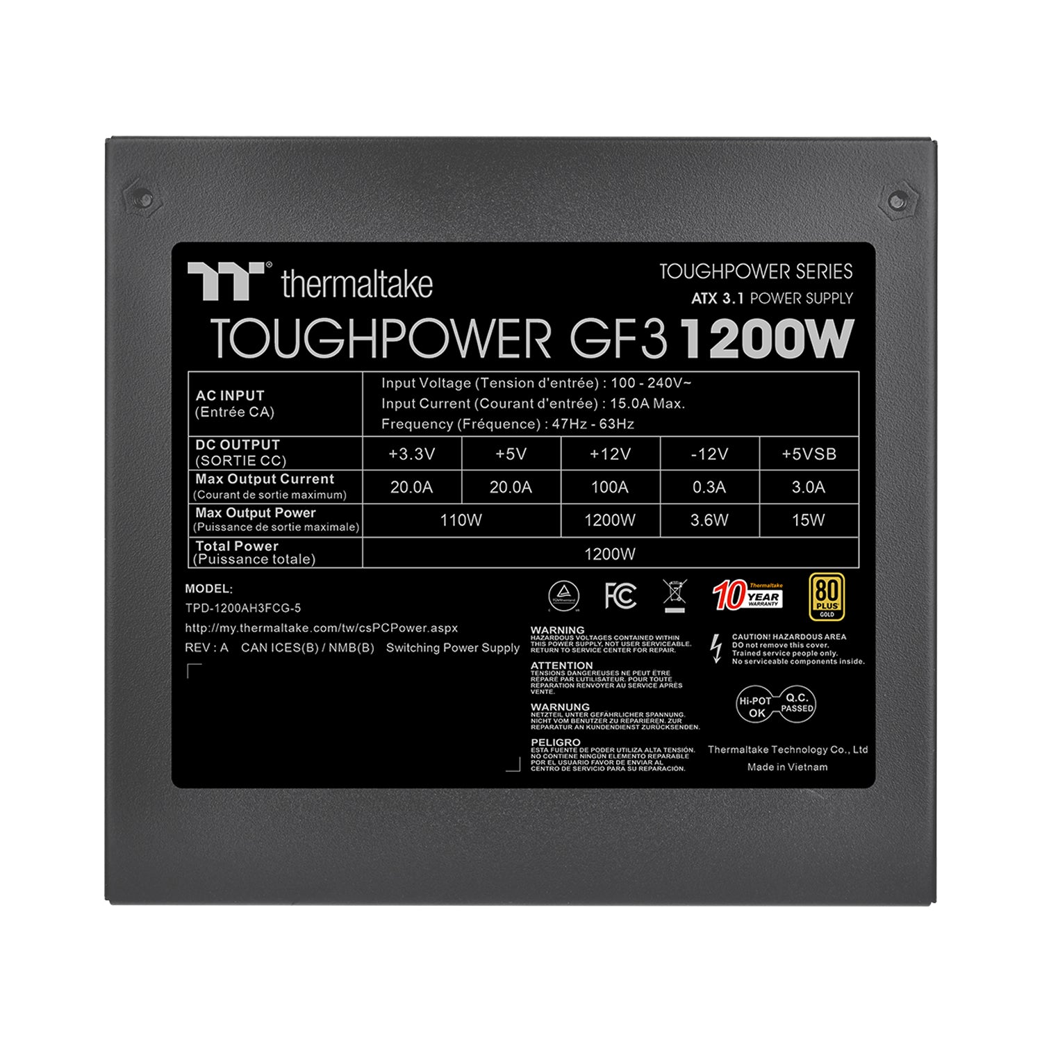 Toughpower GF3 1200W Gold (2026 Version) – Thermaltake USA