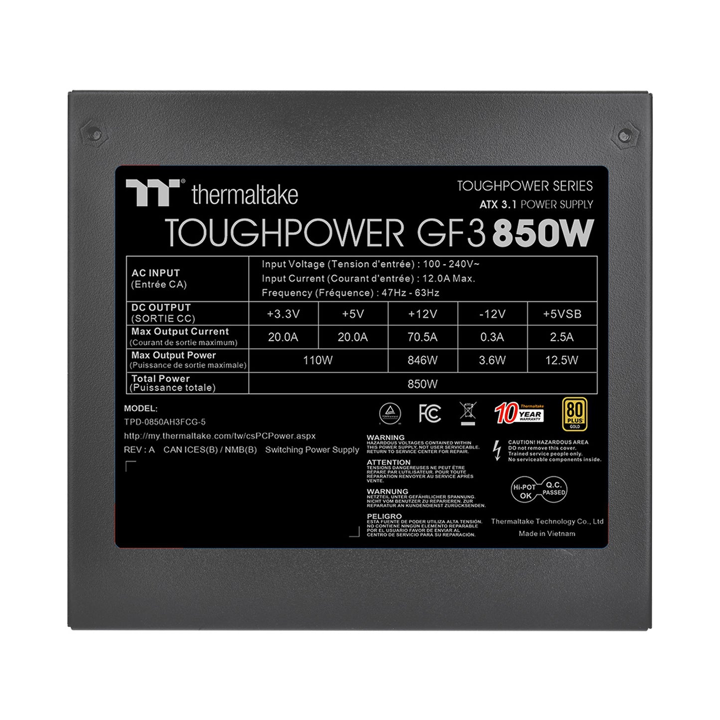 Toughpower GF3 850W Gold (2026 Version)