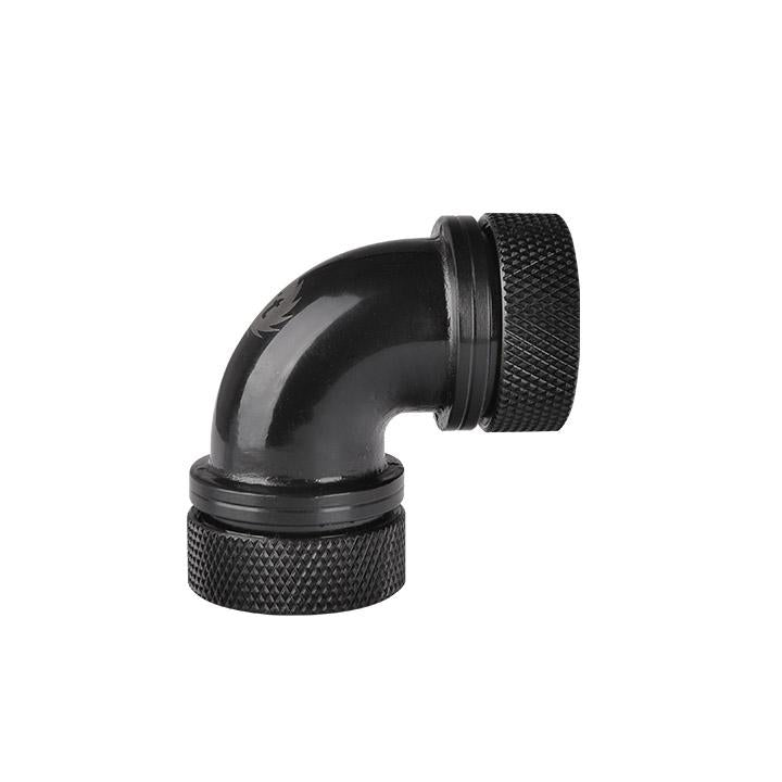 Pacific PETG Tube 90-Degree Dual Compression 16mm OD - Black