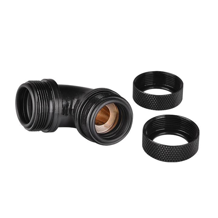 Pacific PETG Tube 90-Degree Dual Compression 16mm OD - Black