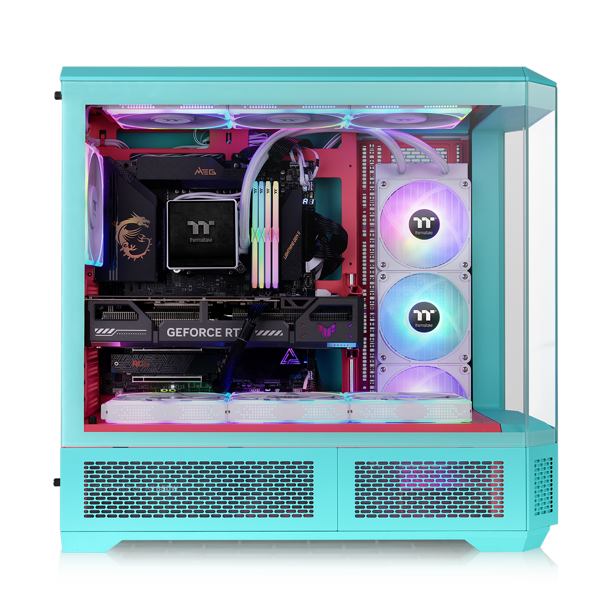 View 600 TG Mint Strawberry Full Tower Chassis