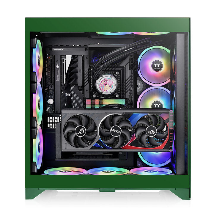 E660 Rear View CTE E660 MX Racing Green Mid Tower Chassis – Thermaltake USA