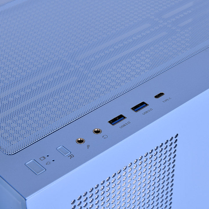 View 270 Plus TG ARGB Hydrangea Blue Mid Tower Chassis