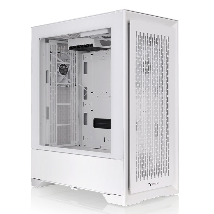 Gabinete Thermaltake CTE T500 Air Snow vazio em perspectiva frontal