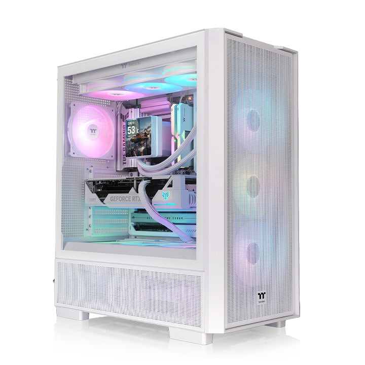 Thermaltake s380 tg argb snow | atx midi tower | 4x 120 mm argb in kaljeno steklo | belo računalniško ohišje 5 Sestavljen bel gaming računalnik v ohišju thermaltake s380 tg argb snow