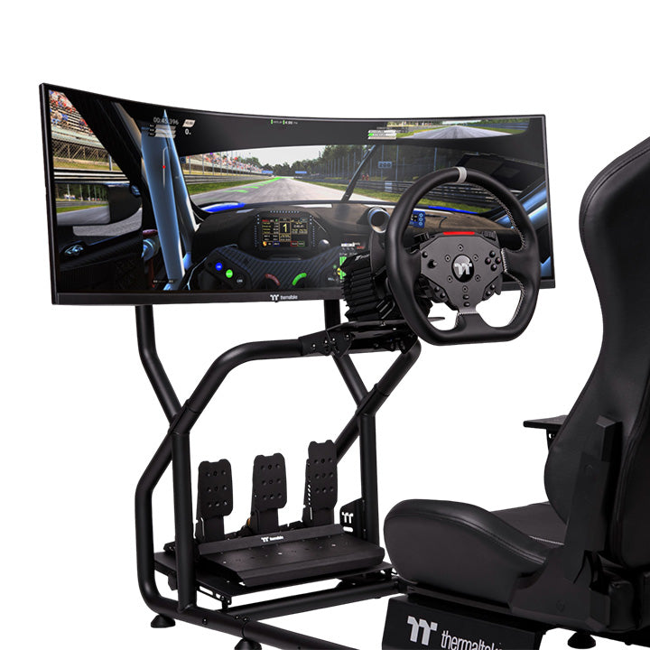 sim racing wheel and pedals Thermaltake G6 Direct Drive Racing Wheel and Pedals Bundle; for PC; 6Nm Direct Drive; Compatible with Simulator Cockpit or Desk; Microfiber Leather